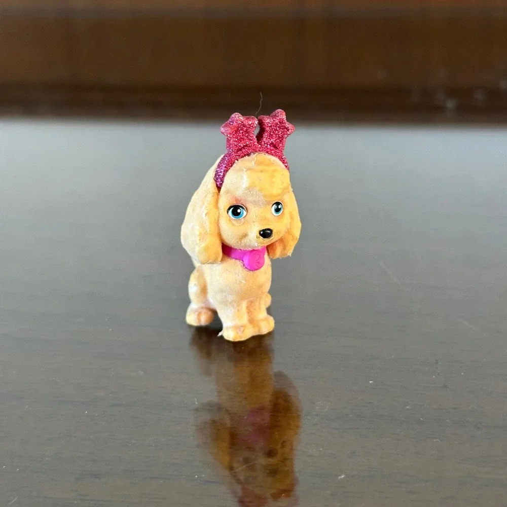 Barbie Tan Poodle Spaniel Dog Pink Glitter Star Headband Miniature